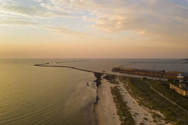 Liepaja Hamnen Kväll Lettland — Stockfoto