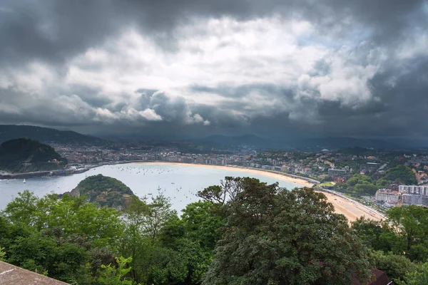 Dark Clouds San Sebastian City Basque Contry Spain — Stock Photo, Image