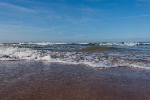 Vista Panorâmica Mar Báltico Claro Céu Fundo — Fotografia de Stock