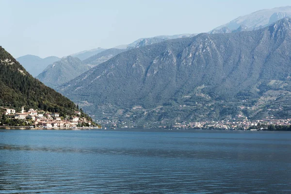 Lac Iseo Ses Environs Dans Une Belle Journée Automne Lombardie — Photo