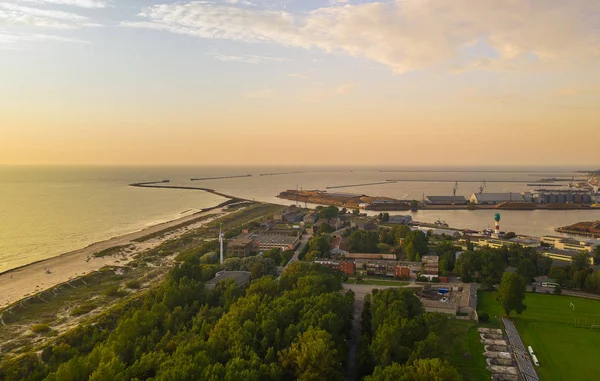 Liepaja Harbor Wieczorem Łotwa — Zdjęcie stockowe