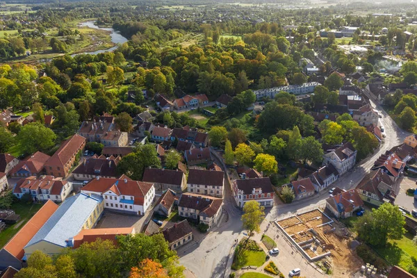 Kuldiga Vista Aérea Cidade Letónia — Fotografia de Stock