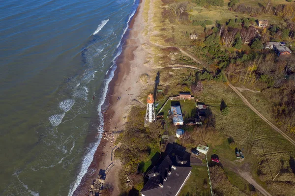 Leuchtturm Der Ostseeküste Pape Lettland — Stockfoto