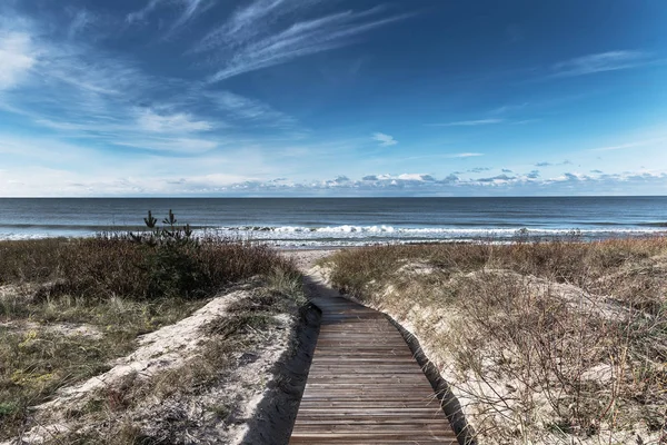 Houten Pad Naar Oostzee Rechtenvrije Stockfoto's