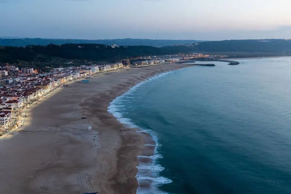 Nazare Cidade Noite Portugal — Fotografia de Stock