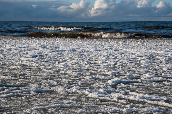 Costa Mar Báltico Gelada Tempo Inverno — Fotografia de Stock