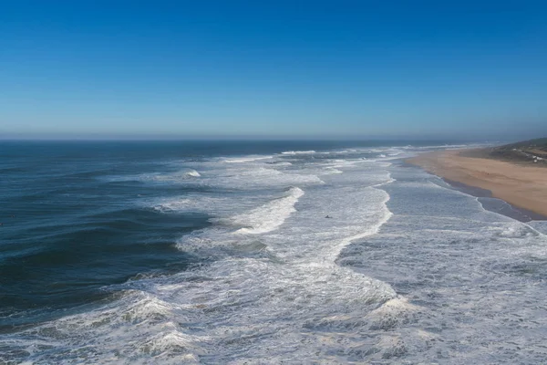 Stora Atlantens Vågor Nazaré Portugal Kusten — Stockfoto