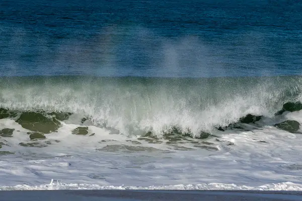 Miażdżąca Fala Ocean Atlantycki Nazare Portugalia — Zdjęcie stockowe