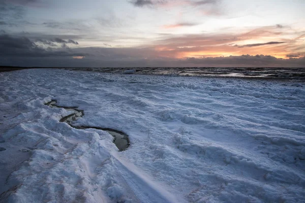 Costa Mar Báltico Gelada Tempo Inverno Fotografia De Stock