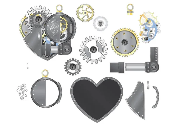 Μοτίβο Εργαλεία Και Μηχανισμούς Για Την Μηχανική Καρδιά Χωρίς Ραφή — Διανυσματικό Αρχείο