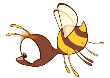 Sevimli sarı arı Illustration. Çizgi film karakteri 