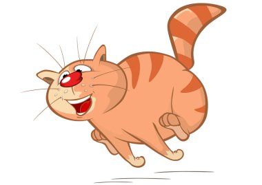 Vektör çizim şirin bir kedi. Çizgi film karakteri