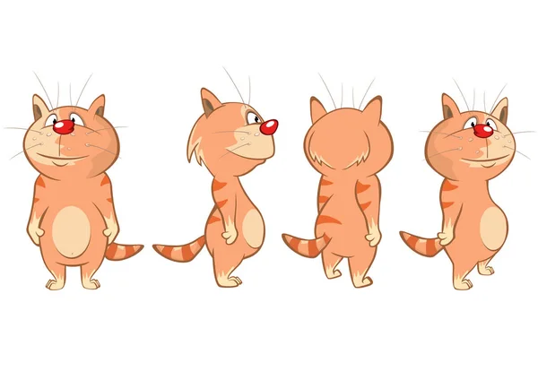 Illustration Söt Katt Tecknad Figur — Stock vektor