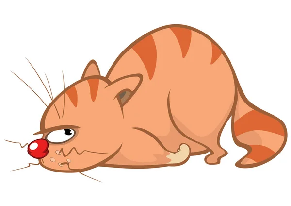 Ilustración Vectorial Gato Lindo Personaje Dibujos Animados — Vector de stock