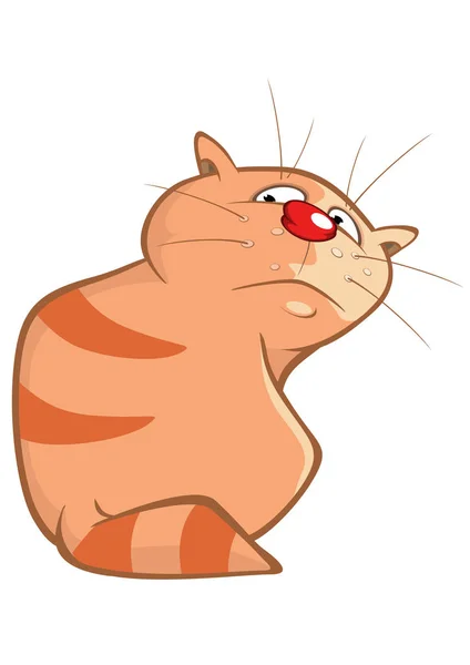 Vector Illustration Cute Cat Cartoon Character — Stock Vector