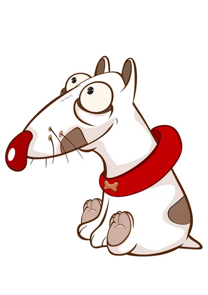 Illustration Eines Niedlichen Hundes Zeichentrickfigur — Stockvektor
