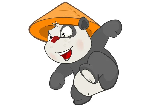 Ilustración Lindo Panda Personaje Dibujos Animados — Vector de stock