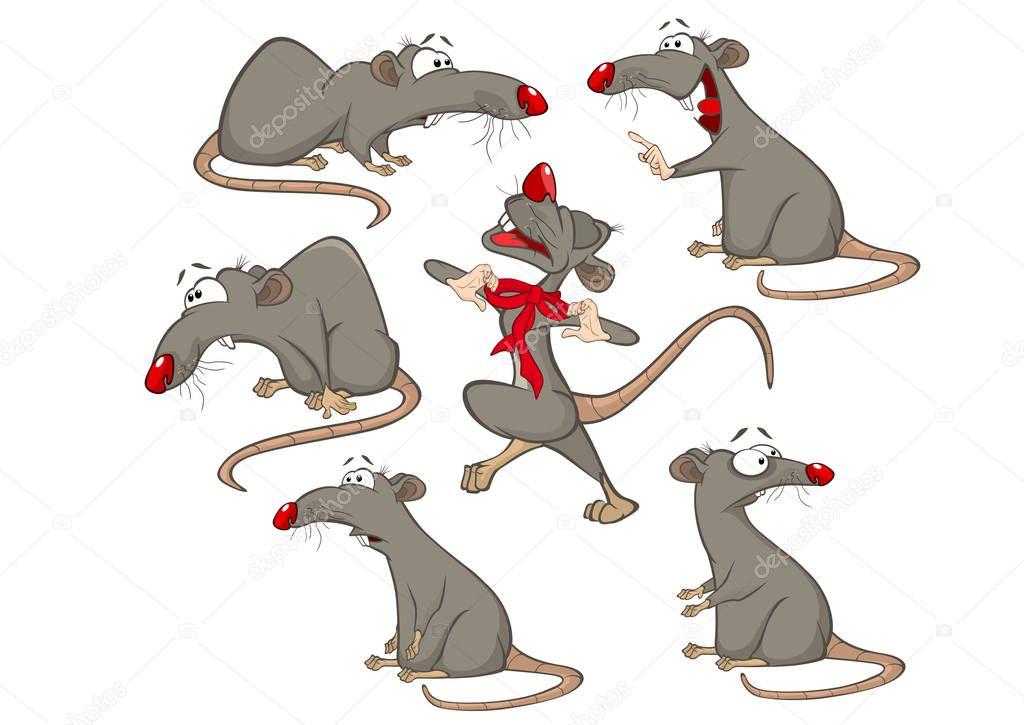 Set of Vector Cartoon Illustration. A Cute Mice for you Design