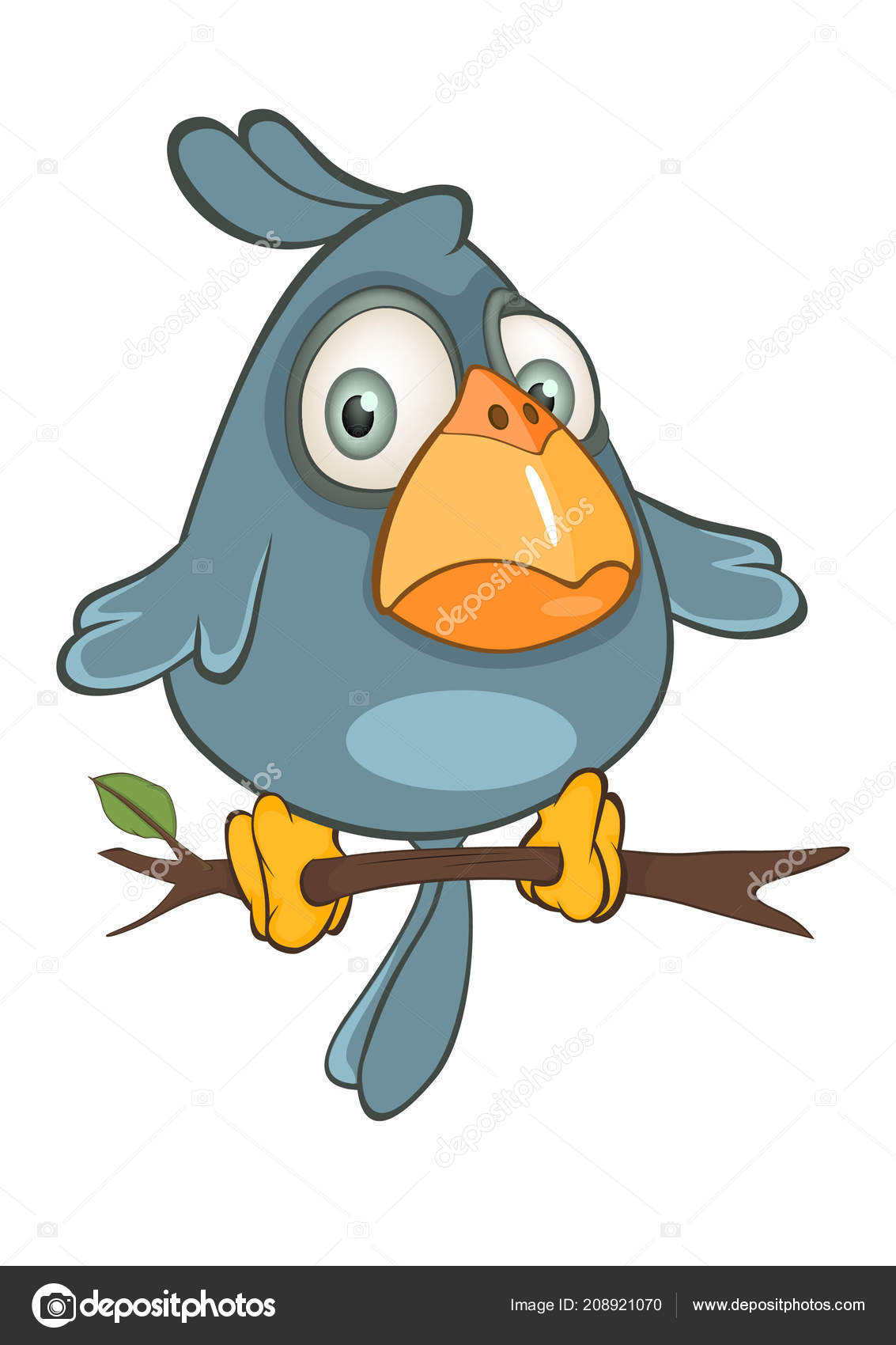 Illustration Personnage Dessin Animé Mignon Oiseau Bleu