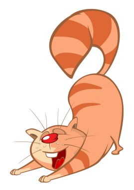 Sevimli bir kedi Illustration. Çizgi film karakteri