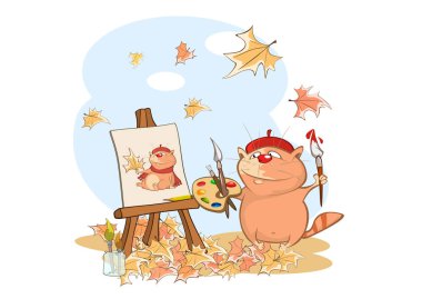 Sevimli bir kedi Illustration. Çizgi film karakteri