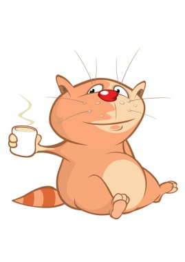 Sevimli bir kedi Illustration. Çizgi film karakteri