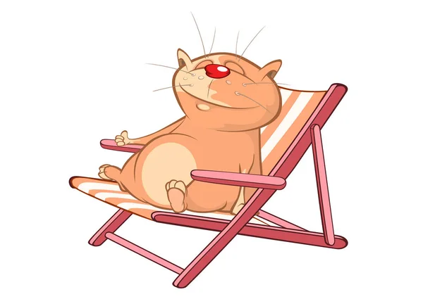Ilustración Lindo Gato Personaje Dibujos Animados — Archivo Imágenes Vectoriales