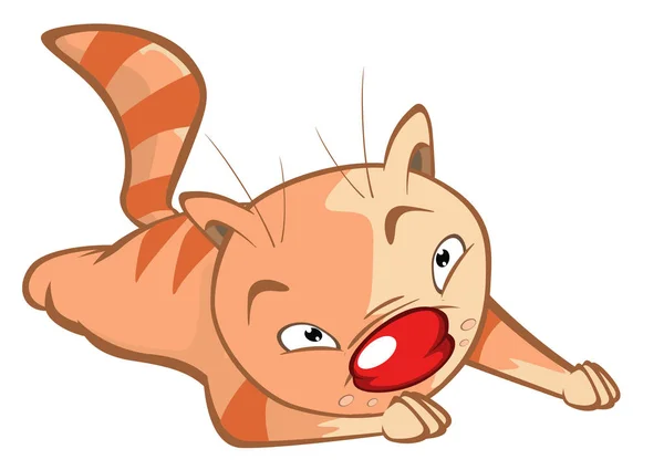 Εικονογράφηση Φορέας Μια Χαριτωμένη Γάτα Χαρακτήρας Κινουμένων Σχεδίων — Διανυσματικό Αρχείο