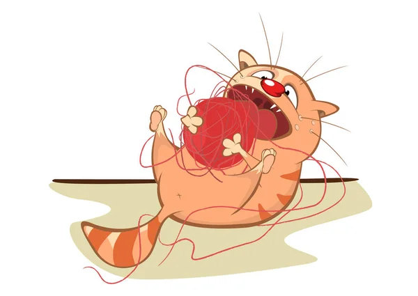 かわいい猫のイラスト 漫画のキャラクター — ストックベクタ
