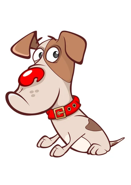 Ilustración Vectorial Lindo Perro Caza Personaje Dibujos Animados — Archivo Imágenes Vectoriales