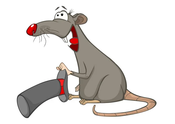 Illustration Rat Mignon Caractère Bande Dessinée — Image vectorielle