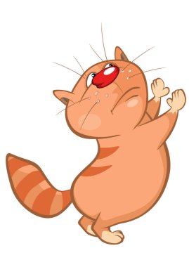 Vektör çizim şirin bir kedi. Çizgi film karakteri