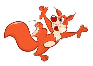 Sevimli bir sincap vektör Illustration. Çizgi film karakteri