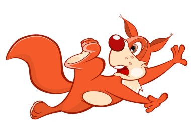 Sevimli bir sincap vektör Illustration. Çizgi film karakteri