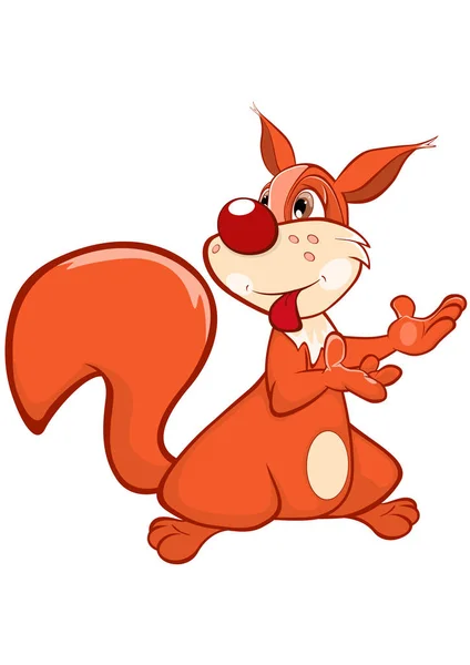 Vektorillustration Eines Niedlichen Eichhörnchens Zeichentrickfigur — Stockvektor