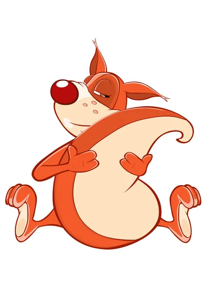 Vector Illustration Cute Squirrel Cartoon Character — Stock Vector