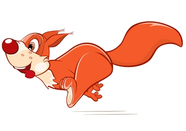 Vector Illustration Cute Squirrel Cartoon Character — Stock Vector