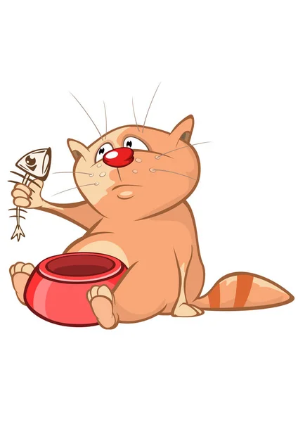 Lindo Gato Personaje Dibujos Animados Aislado Sobre Fondo Blanco — Vector de stock