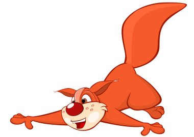 Beyaz arka plan üzerinde izole sevimli sincap çizgi film karakteri