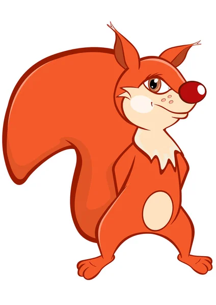 Niedlichen Eichhörnchen Cartoon Figur Isoliert Auf Weißem Hintergrund — Stockvektor