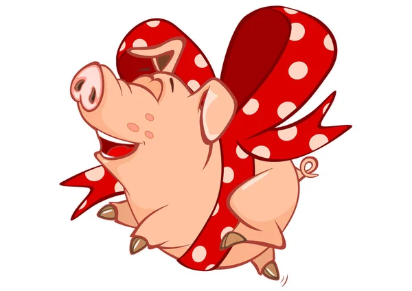 Illustration Vectorielle Colorée Personnage Dessin Animé Cochon Mignon — Image vectorielle