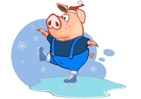可爱的猪动画片字符的五颜六色的向量例证 — 图库矢量图片