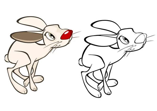 可爱的兔子卡通人物的五颜六色的向量例证 — 图库矢量图片