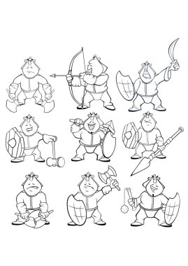 sevimli çizgi savaşçı 