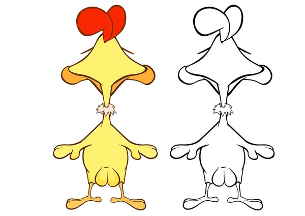 Illustration Vectorielle Personnage Dessin Animé Poulet Mignon — Image vectorielle