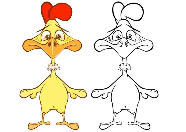 Vector Ilustración Lindo Personaje Dibujos Animados Pollo — Archivo Imágenes Vectoriales