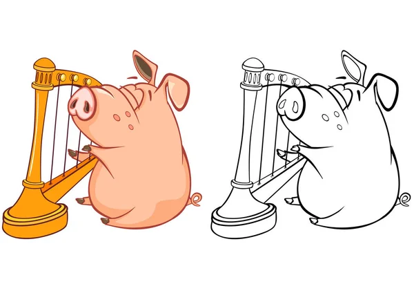 可爱的猪动画片的向量例证 — 图库矢量图片