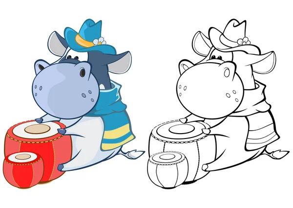 Ilustração Vetorial Uma Vaca Personagem Desenho Animado Bonito Para Design — Vetor de Stock