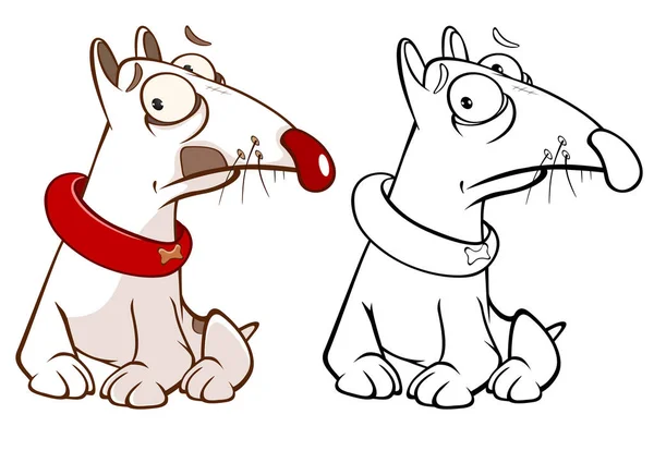 Ilustración Vectorial Lindo Perro Personaje Dibujos Animados Para Diseño Juego — Vector de stock