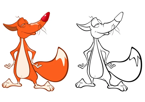 Ilustración Vectorial Lindo Personaje Dibujos Animados Fox Para Diseño Juego — Archivo Imágenes Vectoriales